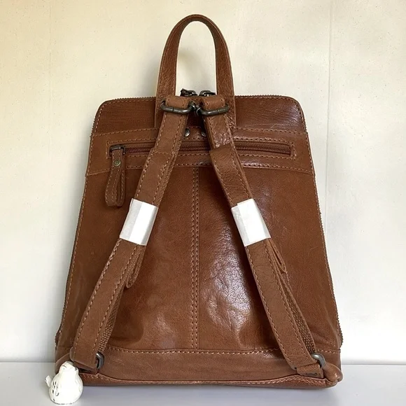 Spikes & Sparrow Brown Leather Backpack - Picture 2 of 16